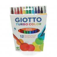 PLUMÓN COLOR PUNTA REDONDA PO PLÁSTICO 12 COLORES GIOTTO 