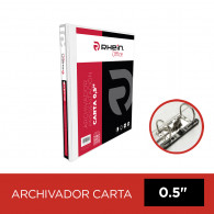 ARCHIVADOR CATALOGO CARTA 2 AROS 0.5 BLANCO CON FIJA PAPEL 120 HOJAS