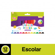 LAPIZ CERA REDONDO 12 COLORES