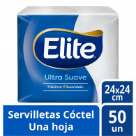 SERVILLETA COCTEL HOJA SIMPLE BLANCA 1 PAQUETE 50 UN