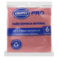 PAÑO ESPONJA NATURAL ROSADO 6 UN
