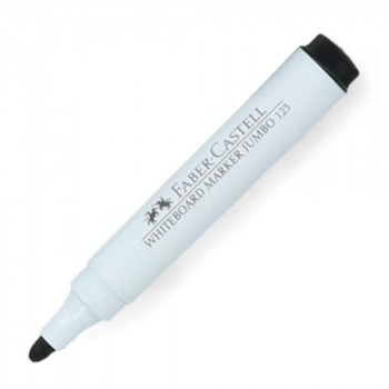 MARCADOR PIZARRA FABER CASTELL DESECHABLE  JUMBO 123 PUNTA FINA REDONDA CUERPO GRUESO PLÁSTICO  NEGRO 