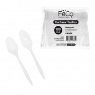 CUCHARA PLASTICO BLANCO X 100 UN