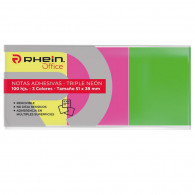 NOTA ADHESIVA 653 51X38 MM  3 COLORES NEON 100 HOJAS C/U