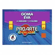 ESTUCHE DE GOMA EVA COLOR 20X30 6 PLIEGOS PROARTE