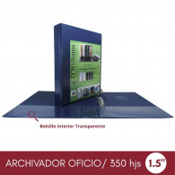 ARCHIVADOR CATALOGO OFICIO 2 AROS 1.5 AZUL