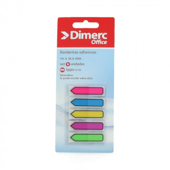 BANDERITAS ADHESIVAS  DIMERC  TAPE FLAGS SET DE 5 FLECHAS COLORES