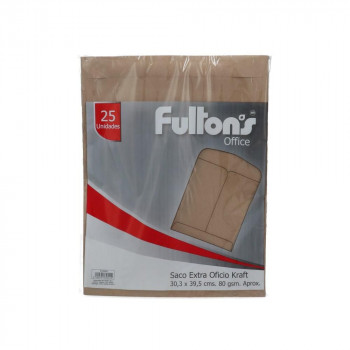 SOBRE SACO EXTRA OFICIO KRAFT  25 UNIDADES 80 G FULTONS