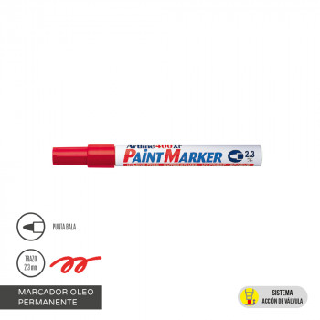 MARCADOR PERMANENTE OLEO PUNTA REDONDA 400 COLOR ROJO