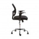 SILLA ESCRITORIO GENOVA RECLINABLE RESPALDO BAJO CON BRAZO NEGRO
