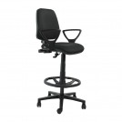 SILLA RUDY MEDIA CAJERO CON BRAZO FIJO NEGRA