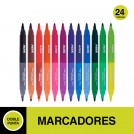 MARCADOR PERMANENTE FINO DOBLE PUNTA 24 UN