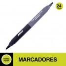 MARCADOR PERMANENTE FINO DOBLE PUNTA 24 UN