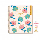 CUADERNO 1/2 OFICIO MATEMATICA 5 MM PUNTOS SUPERCLASS FLOWERS 150 HOJAS