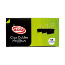 CLIPS DOBLE 12 UN 32 MM NEGRO 1 1/4 PULGADA