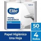 PAPEL HIGIENICO HOJA SIMPLE 4 ROLLOS X 50 MT
