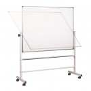 PIZARRA BLANCA MELAMINA ROTATIVA CON RUEDAS 90 X 120 CM