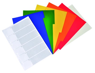 SEPARADOR OFICIO POLIPROPILENO DE COLOR 6 POSICIONES