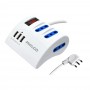 ALARGADOR MULTIPLE 3 + 3 USB 1.5M BLANCO