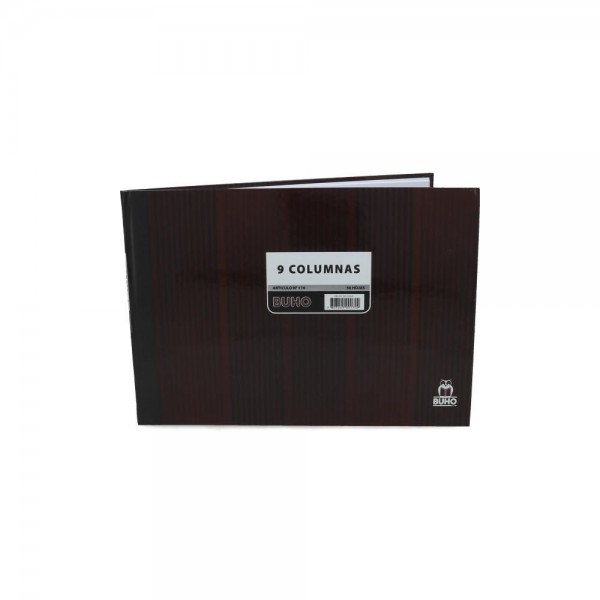 LIBRO CONTABLE TABULADO FOLIADO 9 COLUMNAS 50 HOJAS