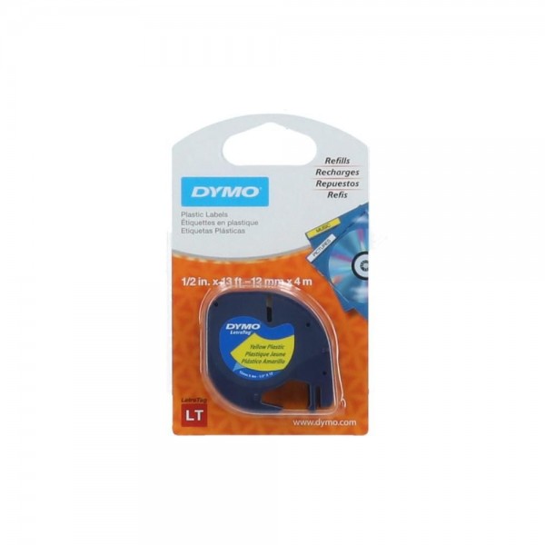 CINTA ROTULADORA ETIQUETA 12 MM 4 MT PLASTICA AMARILLO