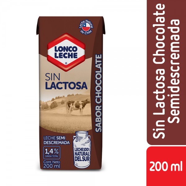 LECHE SEMIDESCREMADA SIN LACTOSA CHOCOLATE 200 ML