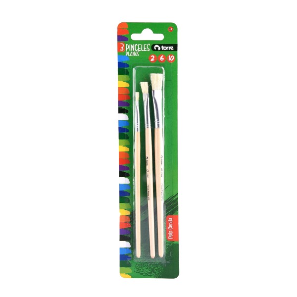 SET PINCELES PLANOS N° 2-6-10