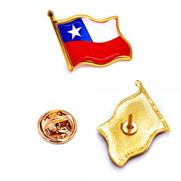 PIN BANDERA CHILE 2.2 X2CM X 12 UN