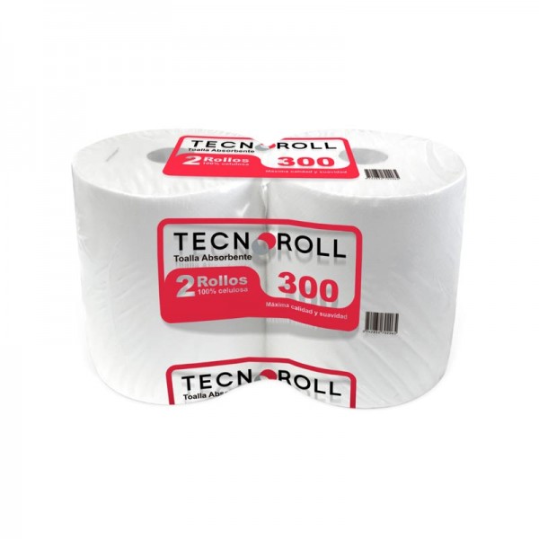 TOALLA DE PAPEL JUMBO 2 ROLLOS X 300 MT