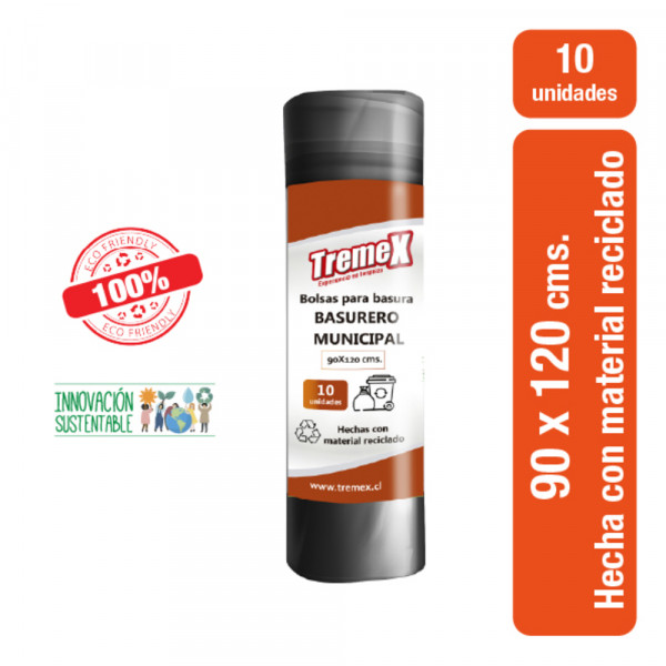 BOLSA DE BASURA ECOACTIVA 90 X 120 ROLLO 10 UN