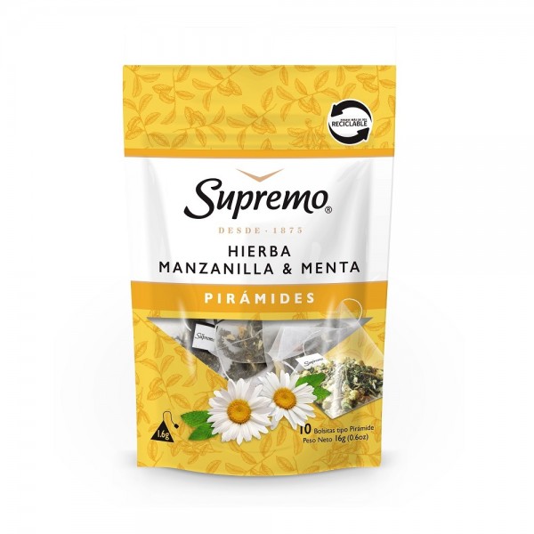 TE PIRAMIDE MANZANILLA MENTA 10 BOLSAS