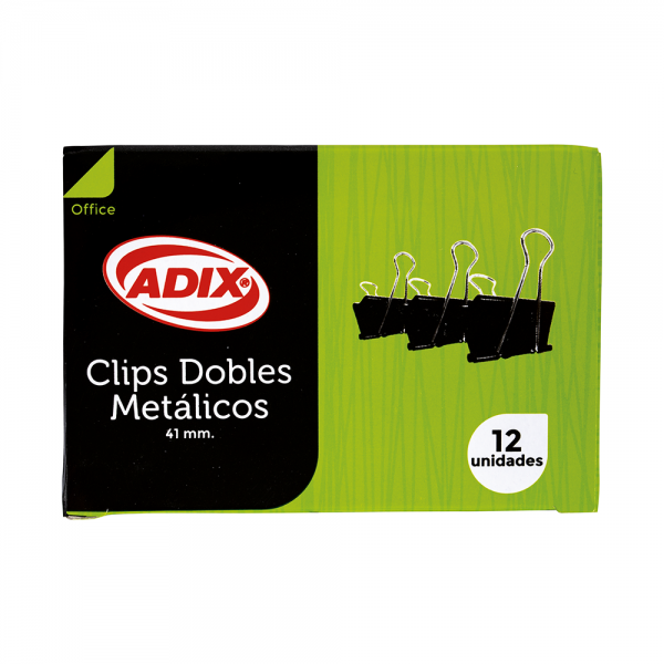 DOBLE CLIP 41MM NEGRO 12 UN