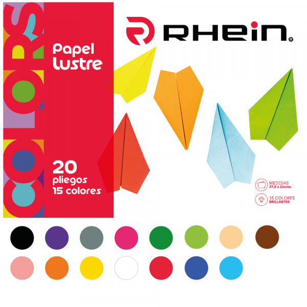 CARPETA CON PAPEL LUSTRE 26 X 37.5 CM 20 HOJAS