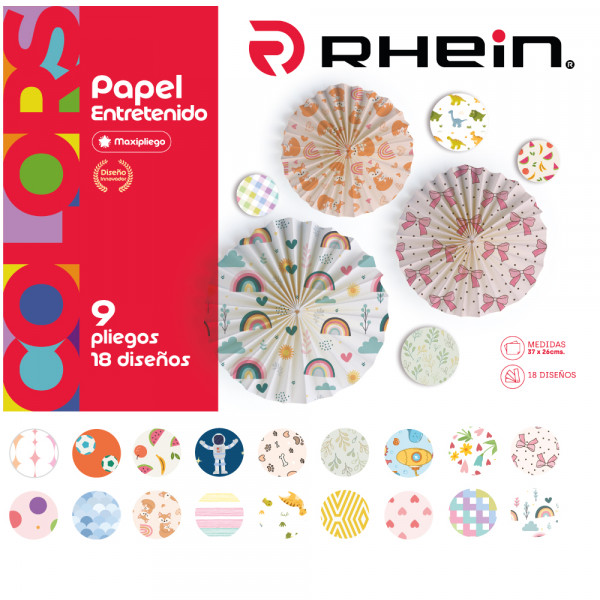 CARPETA CON PAPEL ENTRETENIDO 9 PLIEGOS 18 DISEÑOS 25X32.5 CM