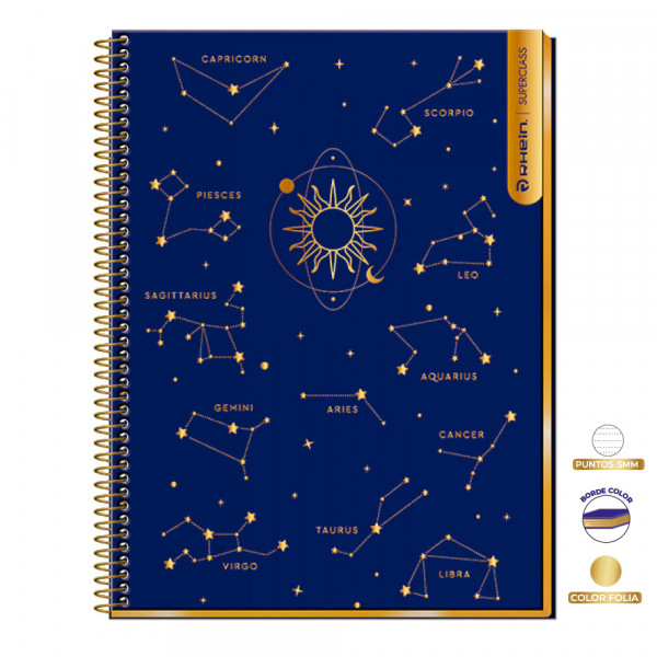 CUADERNO CARTA MATEMATICA 7 MM PUNTOS SUPERCLASS ASTROLOGY 150 HOJAS