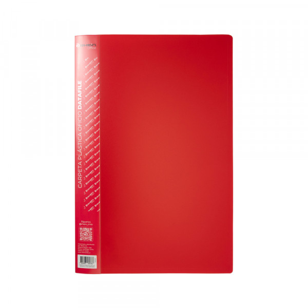 CARPETA PLASTICA CON GUSANO OFICIO ROJA DATAFILE