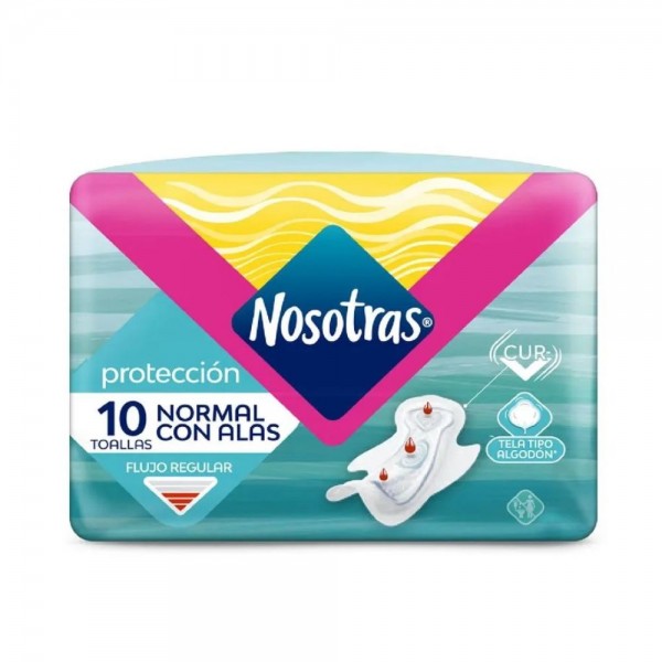 TOALLA NORMAL CON ALAS TELA SUAVE 10 UN
