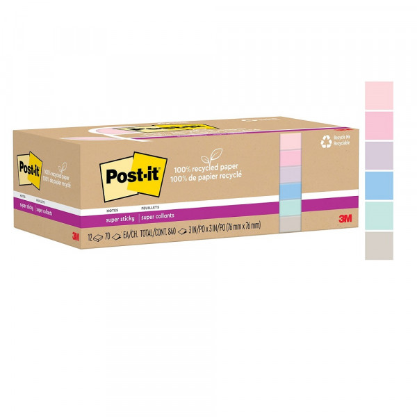 NOTA ADHESIVA 654R 76X76 MM ECO 12X70 HOJAS
