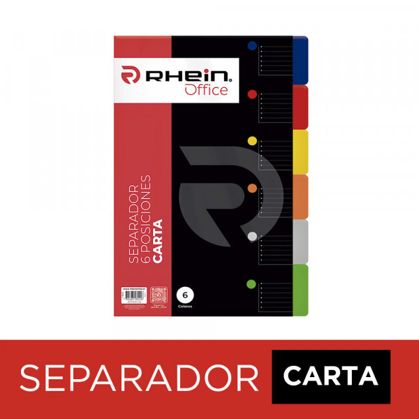 SEPARADOR CARTA 6 POSICIONES VINIL COLORES