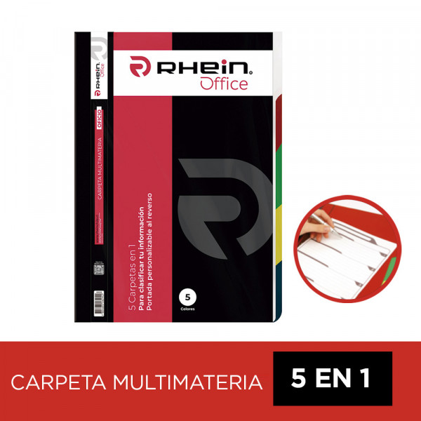 CARPETA VINIL OFICIO MULTIMATERIA 5 SECCIONES