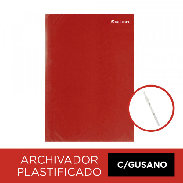 CARPETA PLASTIFICADA CON ACCO CLIP OFICIO ROJO