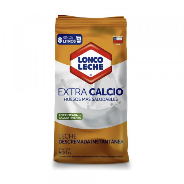 LECHE POLVO DESCREMADA EXTRA CALCIO 800 GR