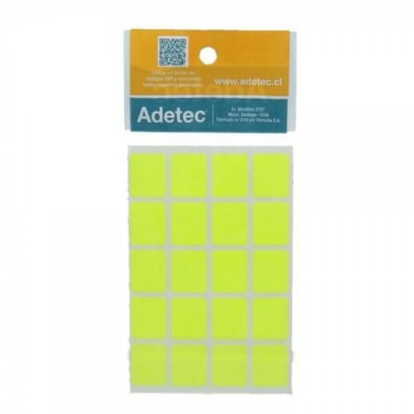 ETIQUETA COLOR AMARILLA 19 X 23 MM 200 UN