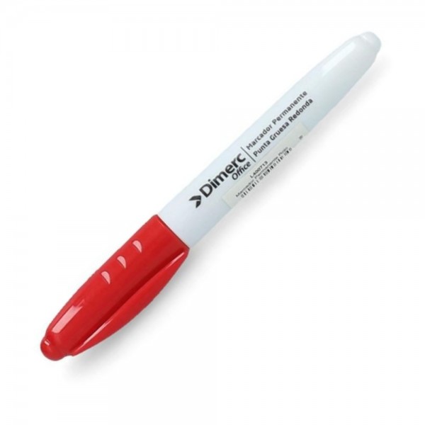 MARCADOR PERMANENTE PUNTA REDONDA COLOR ROJO DESECHABLE