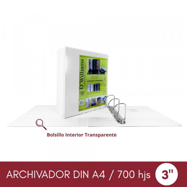 ARCHIVADOR CATALOGO A4 3 AROS 3