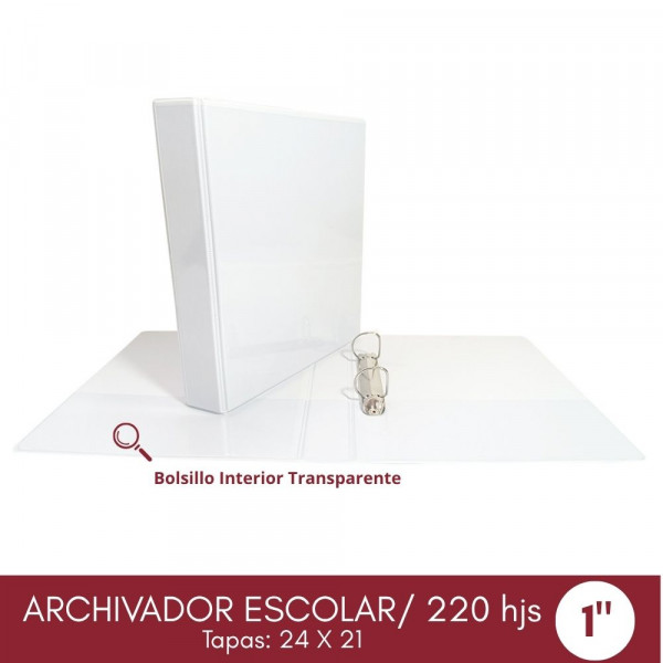 ARCHIVADOR CATALOGO ESCOLAR 2 AROS 1.0 BLANCO