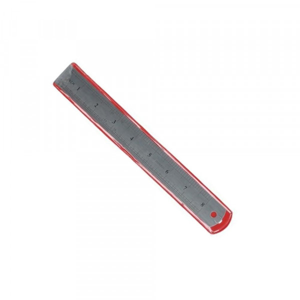 REGLA METALICA FUNDA ROJA 20 CM