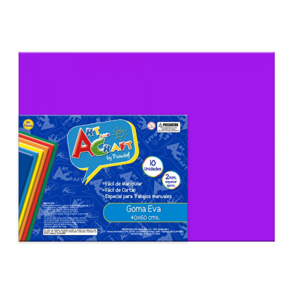 GOMA EVA MORADO 40 X 60 CM 10 HOJAS