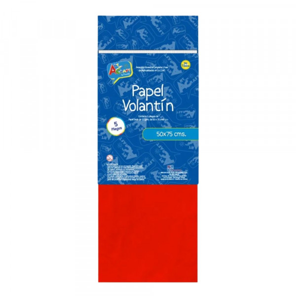PAPEL SEDA ROJA 50X75CM 22 GR 1 PIEZA