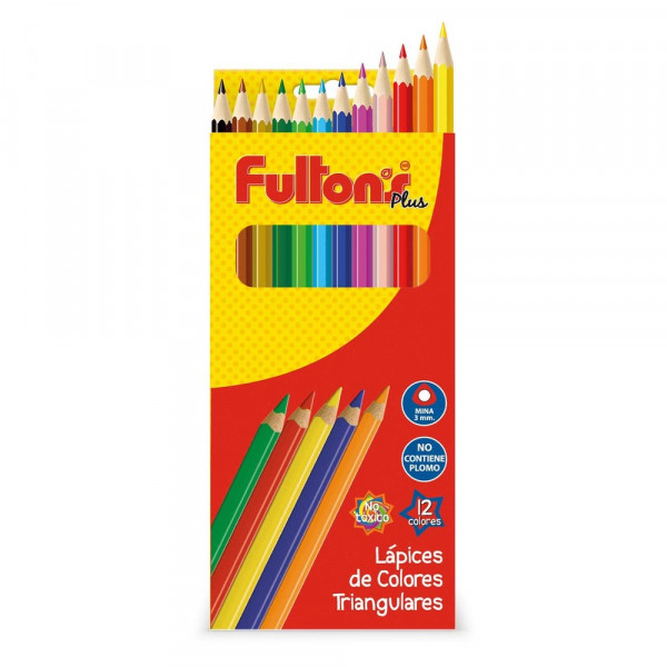 LAPICES DE COLOR LARGO TRIANGULAR 12 COLORES